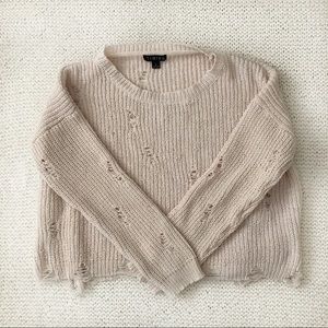 TIMING Distressed Knitted Sweater